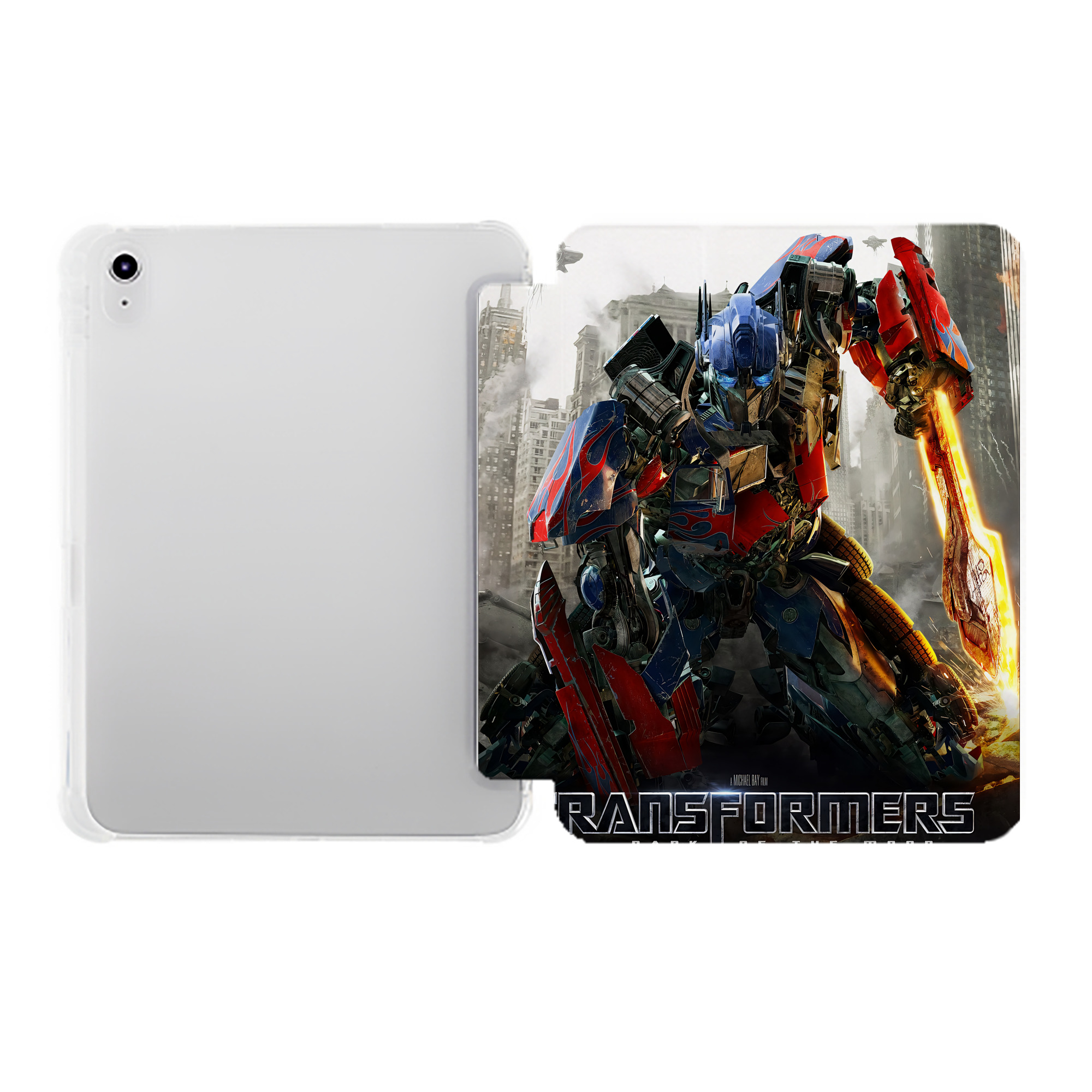 （画像用） Transformers トランスフォーマー IPad ケース ペン収納付き 三つ折りスタンド PUレザー×シリコン 対応機種9.5/10.5/10.9インチ
